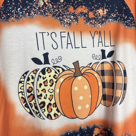 Large It’s Fall Y’all Pumpkin Print Sweatshirt Autumn Graphic Pullover - Picture 3 of 4